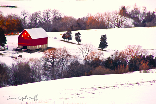 Sunset on a barn