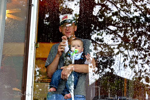 Ben and Josh watch the rain