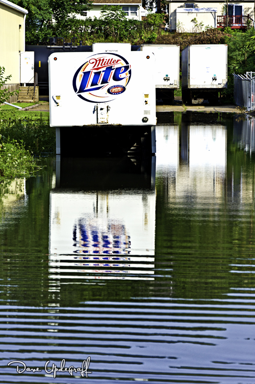 Flooded trailers on Kerpre Blvd.