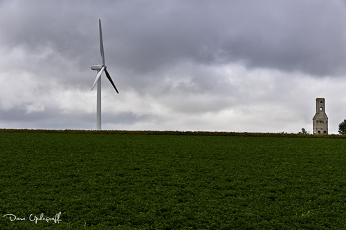 Windmill and grain bin
