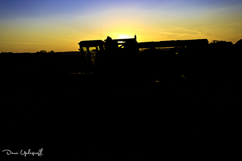 A combine at the end of the day