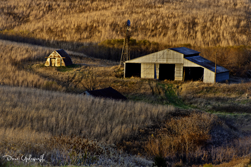 Structure bathed in the evening sun
