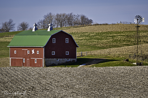 Barn and Windmill