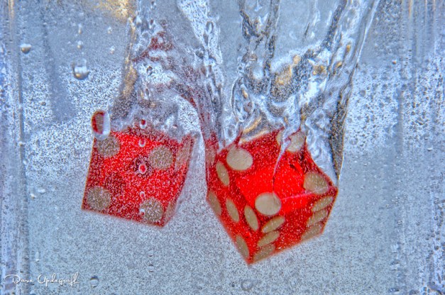 A pair of dice in water