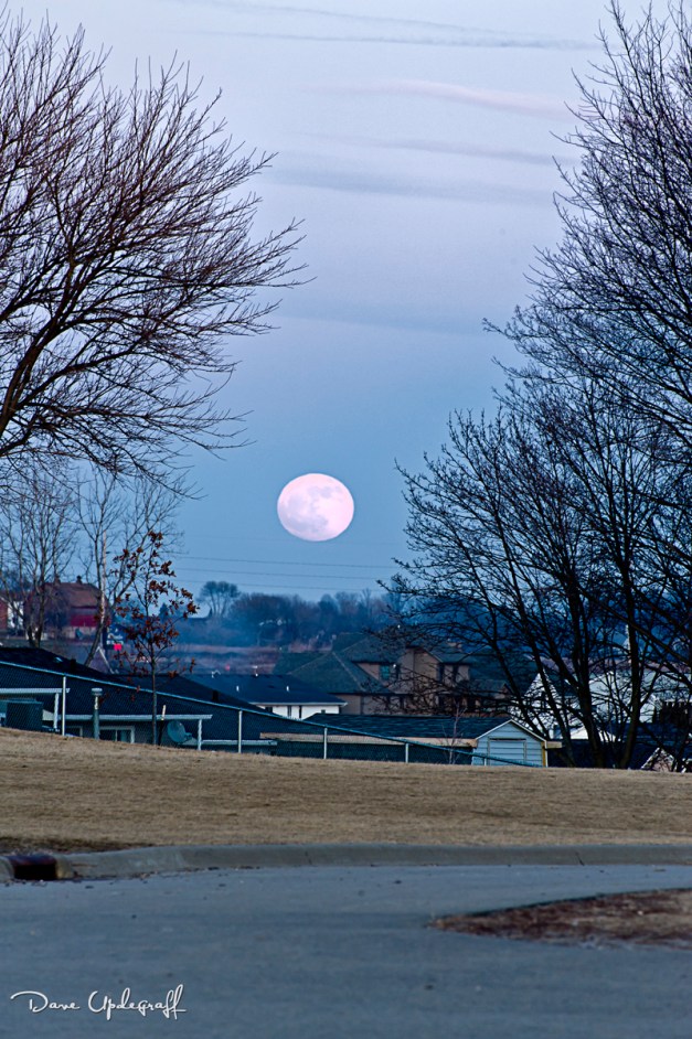 Moon over neighborhood
