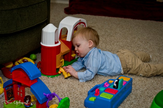 NewYearsDay-2012-2 Joshua plays with his toy farm