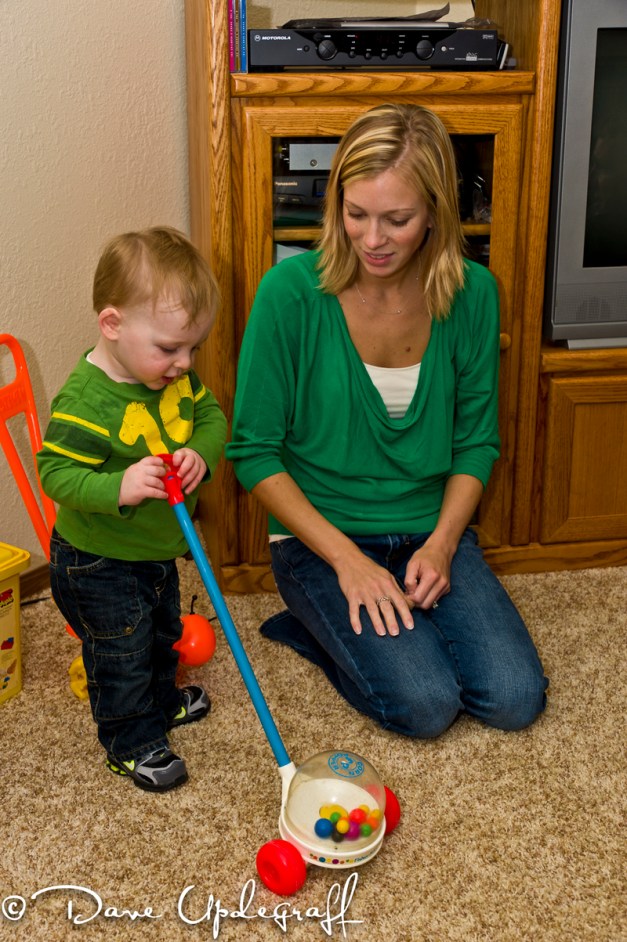 Josh plays with Mom's old popper
