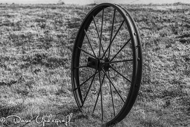 An old wagon wheel