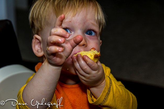Joshua Enjoys Some Cornbread