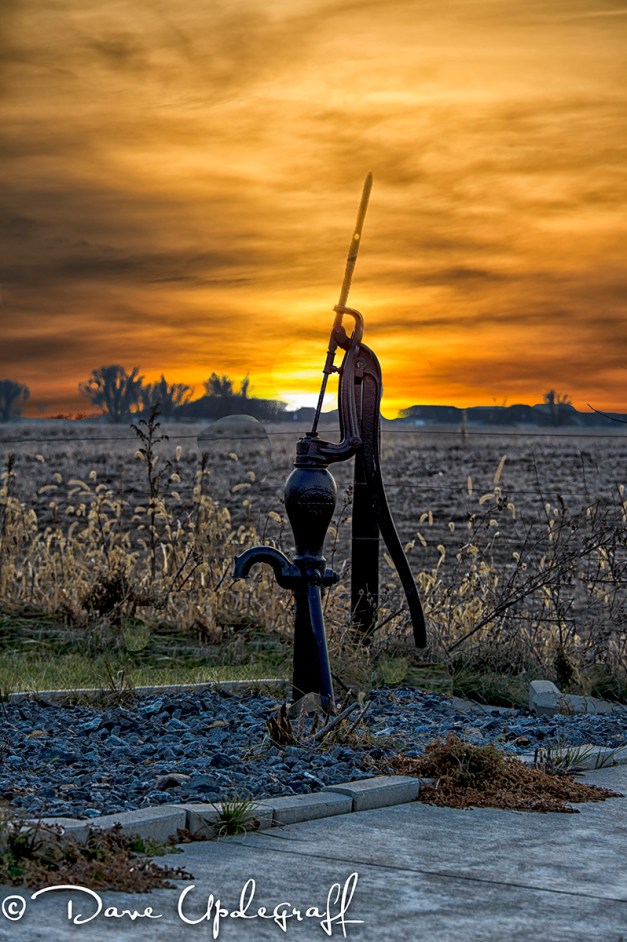Pump at sunset