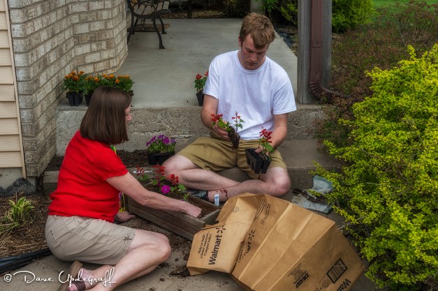 Mark and Jeanne share a moment